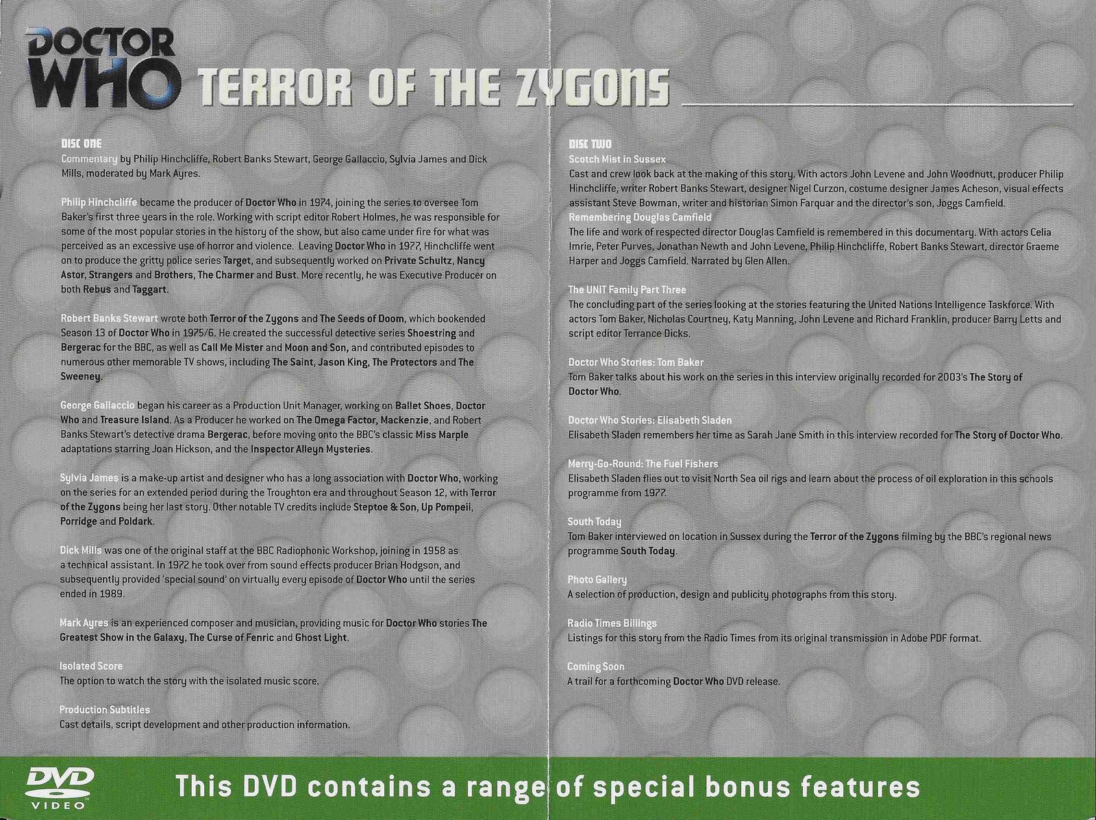 Inserts from BBCDVD 3482